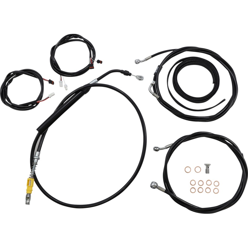 LA CHOPPERS Cable Kit – 12 – 14 Handlebars – ABS – Black LA-8056KT3-13B