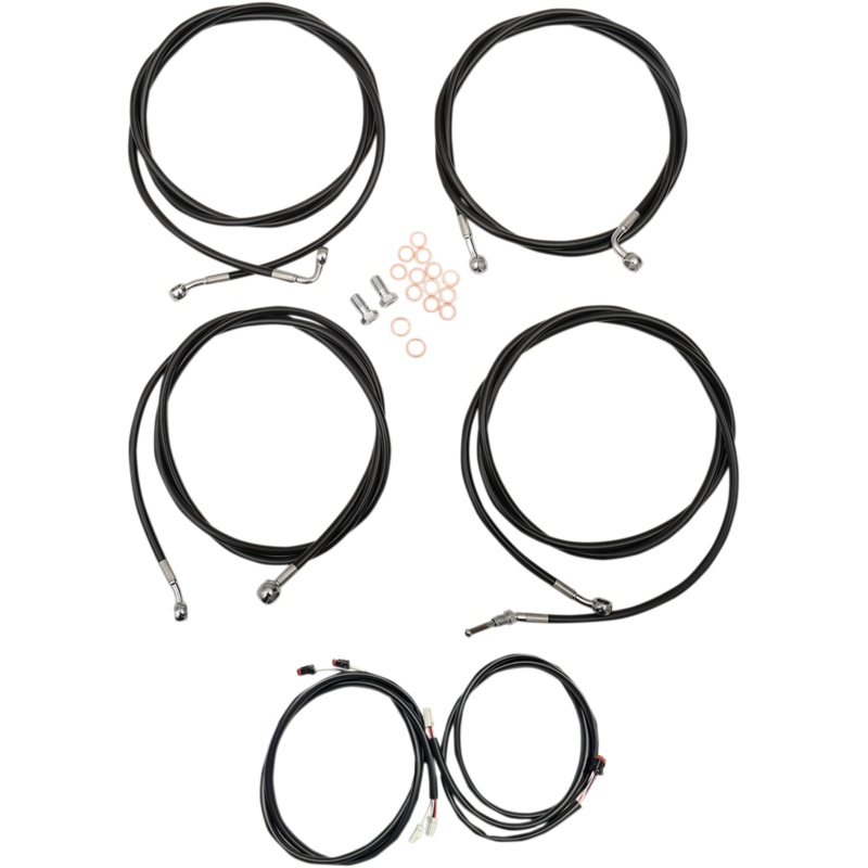 LA CHOPPERS Cable Kit – 12 – 14 Handlebars – Black LA-8054KT3-13B