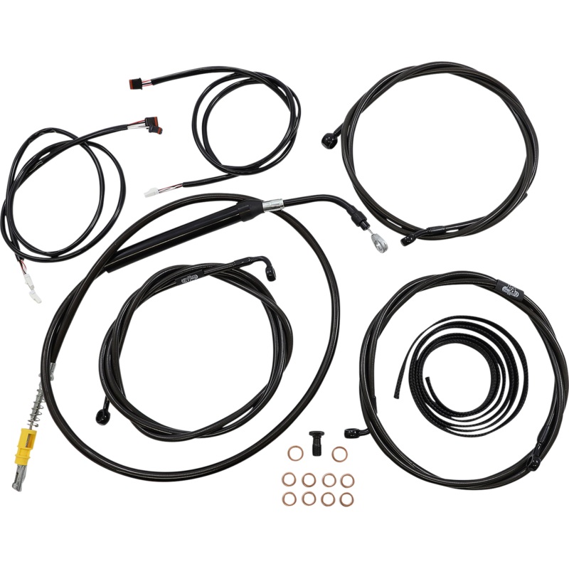 LA CHOPPERS Cable Kit – 15 – 17 Handlebars – ABS – Midnight LA-8056KT3-16M