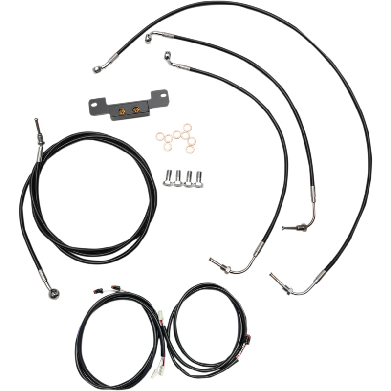 LA CHOPPERS Cable Kit – 18 – 20 Handlebars – Black LA-8055KT3-19B