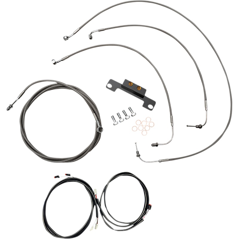 LA CHOPPERS Cable Kit – Stock Handlebars – ABS – Stainless LA-8056KT3-08