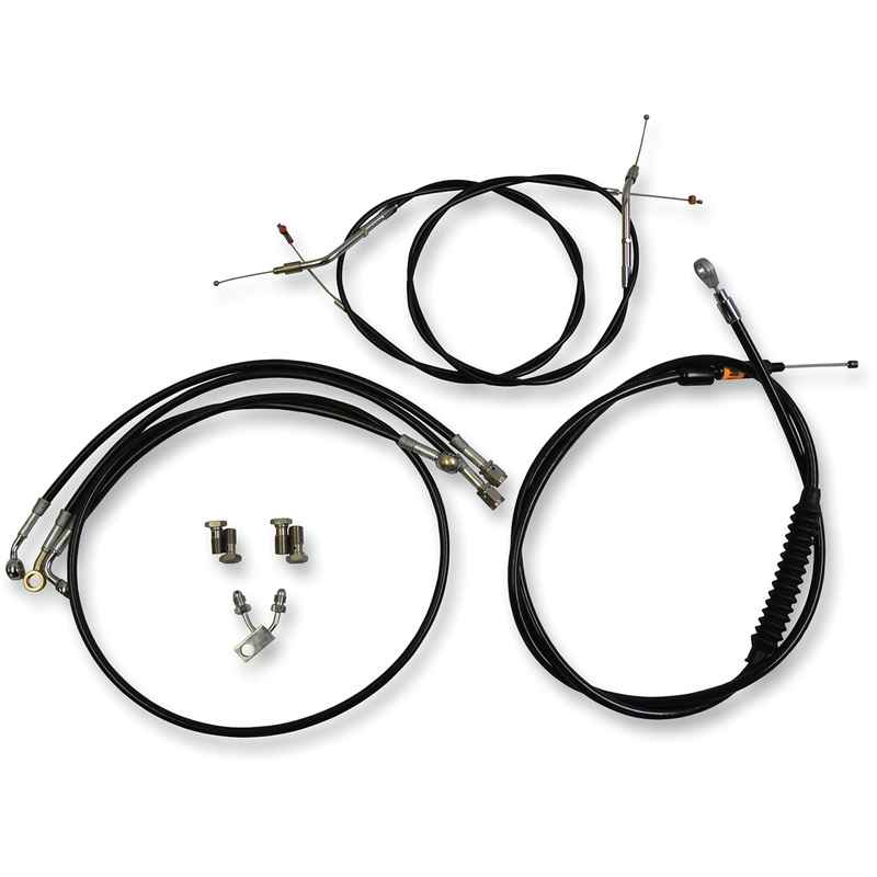LA CHOPPERS Handlebar Cable/Brake Line Kit – 12 – 14 Ape Hanger Handlebars – Black LA-8150KT-13B