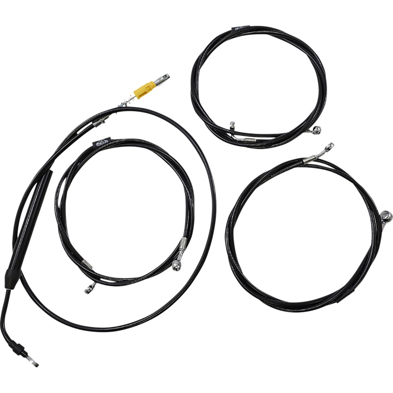 LA CHOPPERS Handlebar Cable/Brake Line Kit – 12 – 14 Ape Hanger Handlebars – Midnight LA-8058KT-13M