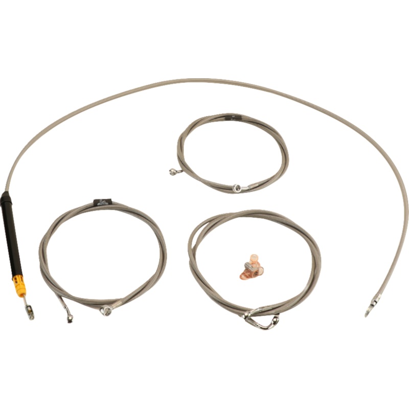 LA CHOPPERS Handlebar Cable/Brake Line Kit – 12 – 14 Ape Hanger Handlebars – Stainless Steel LA-8059KT-13