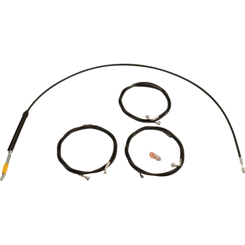 LA CHOPPERS Handlebar Cable/Brake Line Kit – 15 – 17 Ape Hanger Handlebars – Black Vinyl LA-8059KT-16B