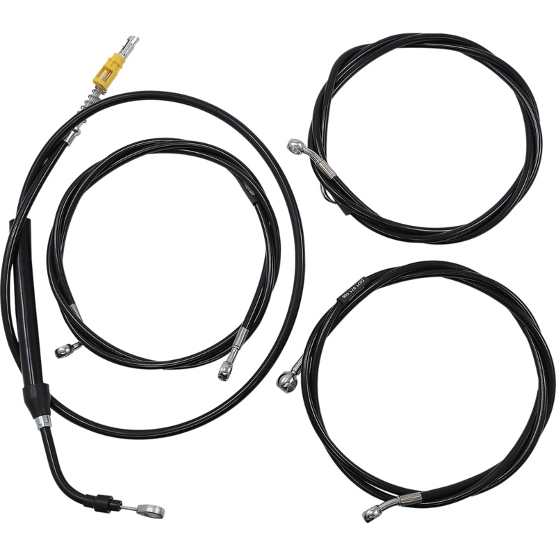 LA CHOPPERS Handlebar Cable/Brake Line Kit – Complete – 12 – 14 Handlebars – Black Vinyl LA-8056KT2-13B