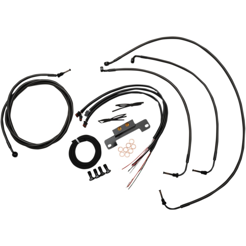 LA CHOPPERS Handlebar Cable/Brake Line Kit – Complete – 12 – 14 Handlebars – Midnight LA-8055KT2-13M