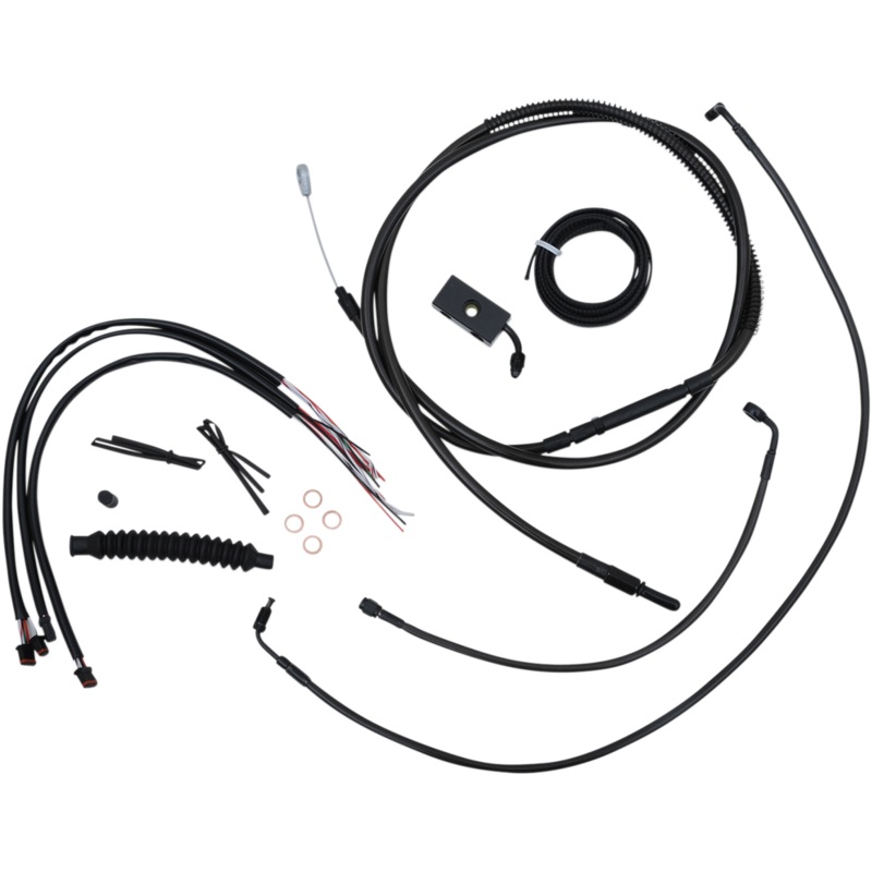 LA CHOPPERS Handlebar Cable/Brake Line Kit – Complete – 12 – 14 Handlebars – Midnight LA-8152KT2-13M