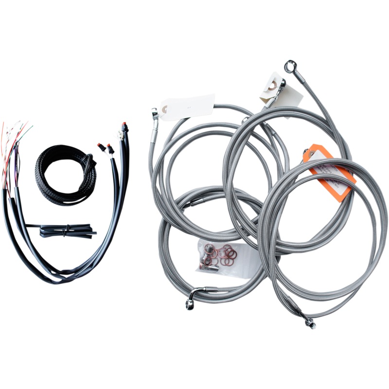 LA CHOPPERS Handlebar Cable/Brake Line Kit – Complete – 12 – 14 Handlebars – Stainless LA-8052KT2-13