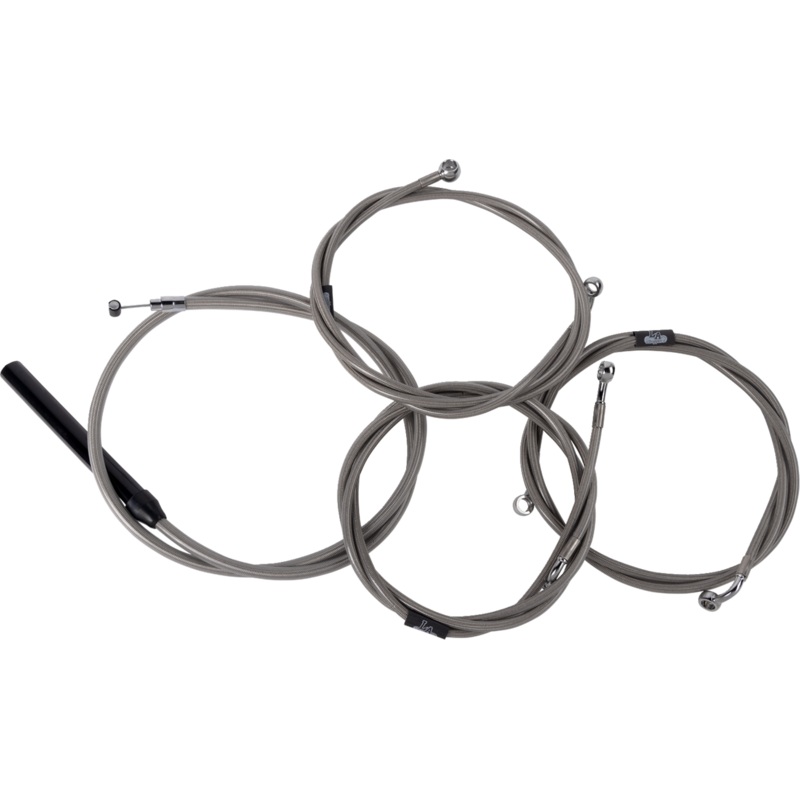 LA CHOPPERS Handlebar Cable/Brake Line Kit – Complete – 15 – 17 Handlebars – Stainless LA-8059KT2-16