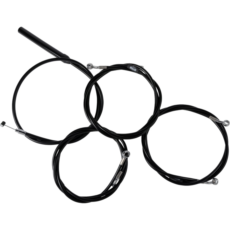 LA CHOPPERS Handlebar Cable/Brake Line Kit – Complete – Stock Handlebars – Black Vinyl LA-8059KT2-08B