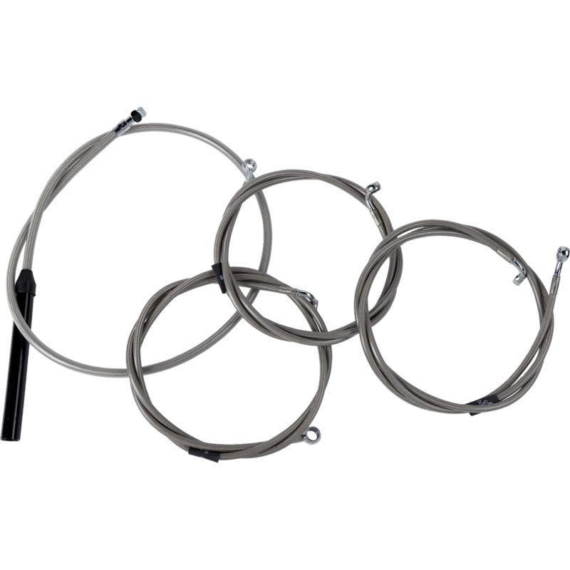 LA CHOPPERS Handlebar Cable/Brake Line Kit – Complete – Stock Handlebars – Stainless LA-8059KT2-08