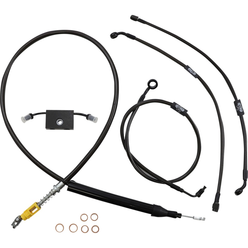 LA CHOPPERS Handlebar Cable/Brake Line Kit – Quick Connect – 12 – 14 Ape Hanger Handlebars – Midnight LA-8157KT-13M