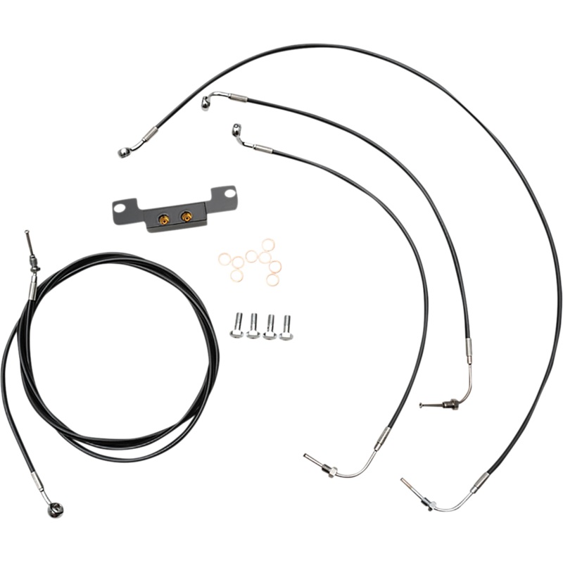 LA CHOPPERS Handlebar Cable/Brake Line Kit – Stock Ape Hanger Handlebars – Black Vinyl LA-8056KT-08B