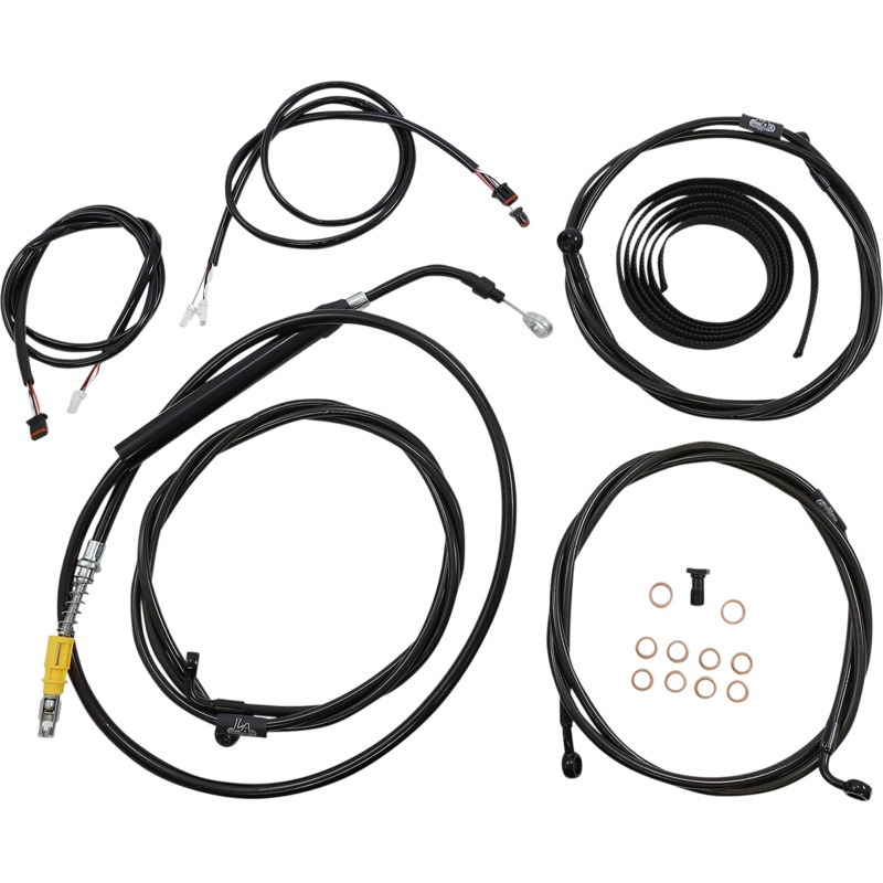 LA CHOPPERS Cable Kit – 12 – 14 Handlebars – ABS – Midnight LA-8056KT3-13M