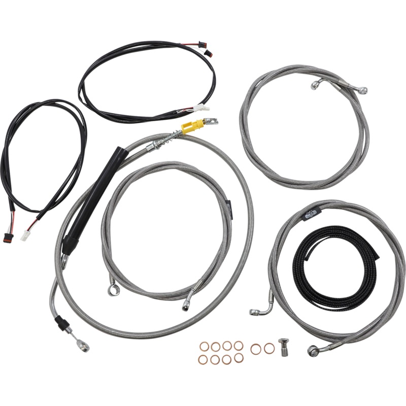 LA CHOPPERS Cable Kit – 12 – 14 Handlebars – ABS – Stainless LA-8056KT3-13