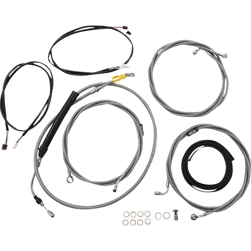 LA CHOPPERS Cable Kit – 12 – 14 Handlebars – ABS – Stainless LA-8058KT3-13