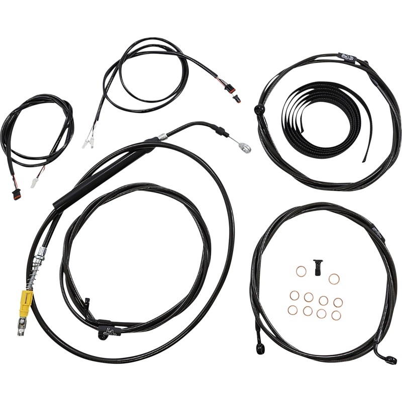 LA CHOPPERS Cable Kit – 15 – 17 Handlebars – ABS – Midnight LA-8058KT3-16M