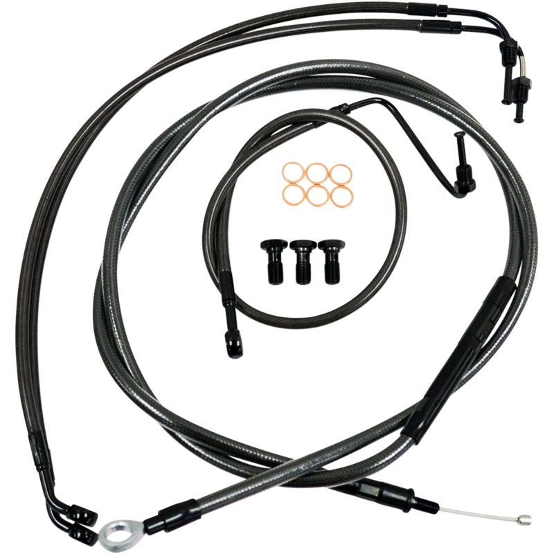 LA CHOPPERS Handlebar Cable/Brake Line Kit – 12 – 14 Ape Hanger Handlebars – Midnight LA-8010KT-13M