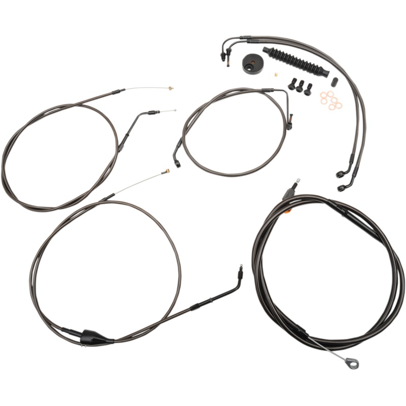 LA CHOPPERS Handlebar Cable/Brake Line Kit – 15 – 17 Ape Hanger Handlebars – Midnight LA-8006KT-16M