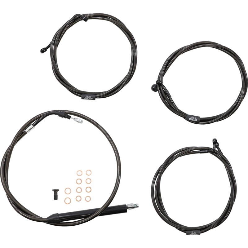 LA CHOPPERS Handlebar Cable/Brake Line Kit – 15 – 17 Ape Hanger Handlebars – Midnight LA-8056KT-16M