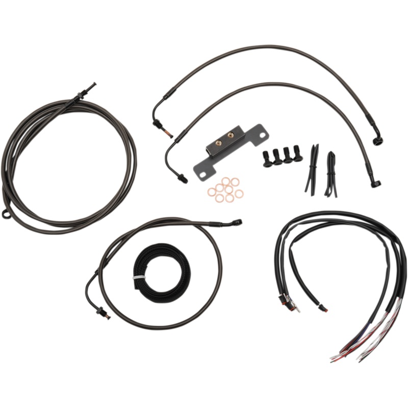 LA CHOPPERS Handlebar Cable/Brake Line Kit – Complete – 12 – 14 Handlebars – Midnight LA-8012KT2-13M