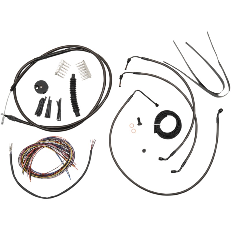 LA CHOPPERS Handlebar Cable/Brake Line Kit – Complete – 12 – 14 Handlebars – Midnight LA-8052KT2-13M