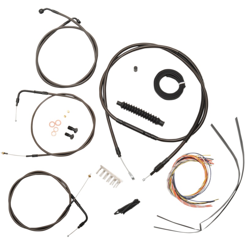 LA CHOPPERS Handlebar Cable/Brake Line Kit – Complete – 12 – 14 Handlebars – Midnight LA-8110KT2B-13M