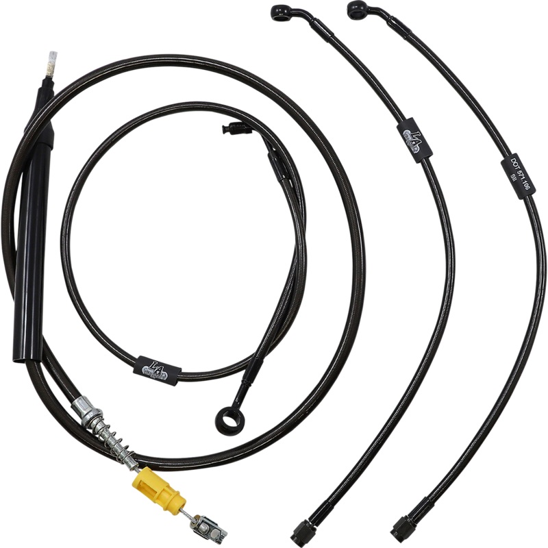 LA CHOPPERS Handlebar Cable/Brake Line Kit – Quick Connect – 15 – 17 Ape Hanger Handlebars – Midnight LA-8157KT-16M