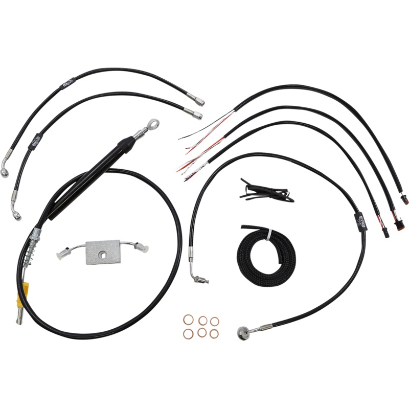 LA CHOPPERS Handlebar Cable/Brake Line Kit – Quick Connect – Complete – 12 – 14 Handlebars – Black LA-8157KT2-13B