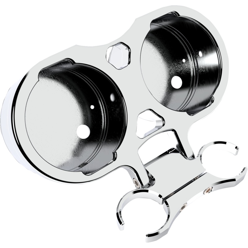 LA CHOPPERS T-Bar Gauge Mount – Dual – Chrome – 1.25 Diameter LA-7398-12C