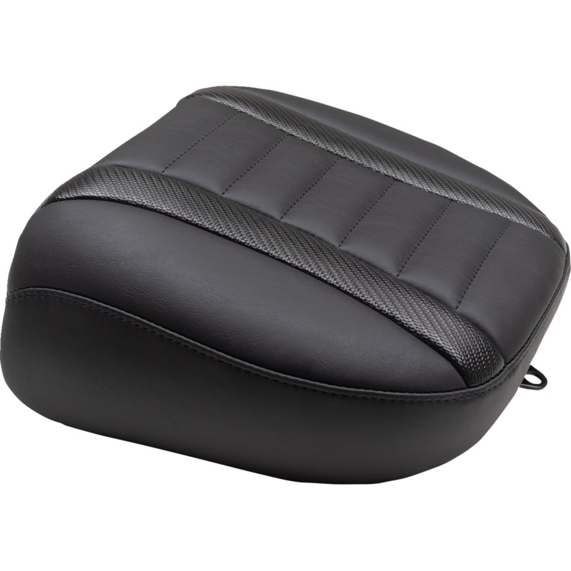 MUSTANG Deluxe Touring Passenger Seat – Black Stitch – Carbon Fiber Inlay – FLH/FLT ’23-’24 88402