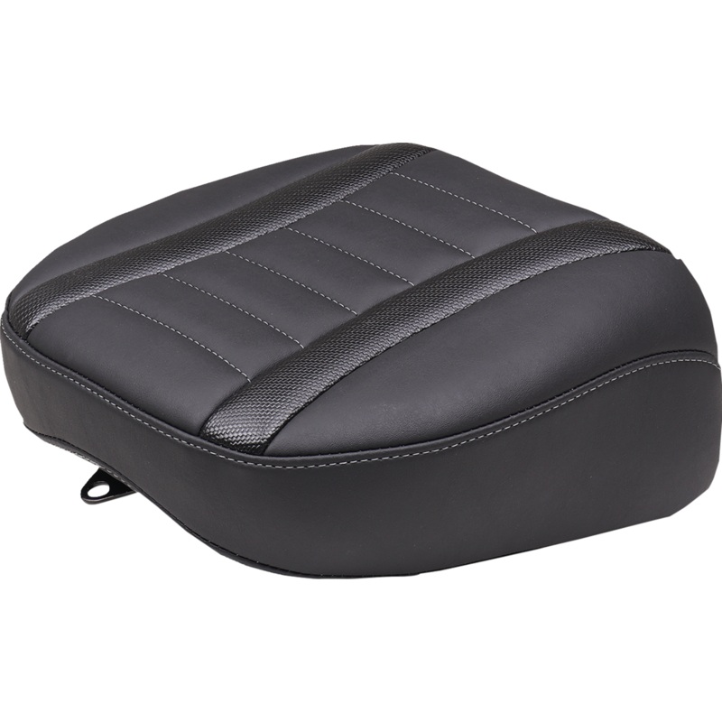 MUSTANG Deluxe Touring Passenger Seat – Gun Metal Stitch – Carbon Fiber Inlay – FLH/FLT ’23-’24 88402GM