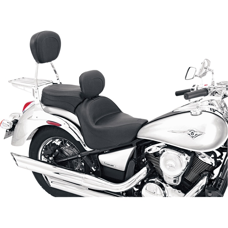MUSTANG Seat – Vintage – Wide – Touring – With Driver Backrest – One-Piece – Smooth – Black – VN900 79417