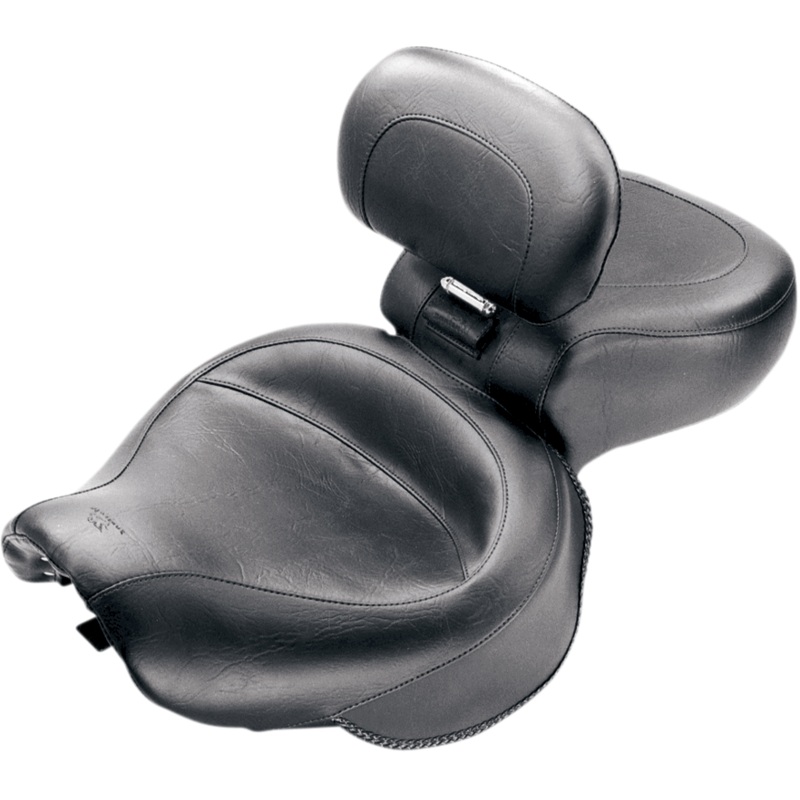 MUSTANG Seat – Vintage – Wide – Touring – With Driver Backrest – One-Piece – Smooth – Black – VT1100 79239