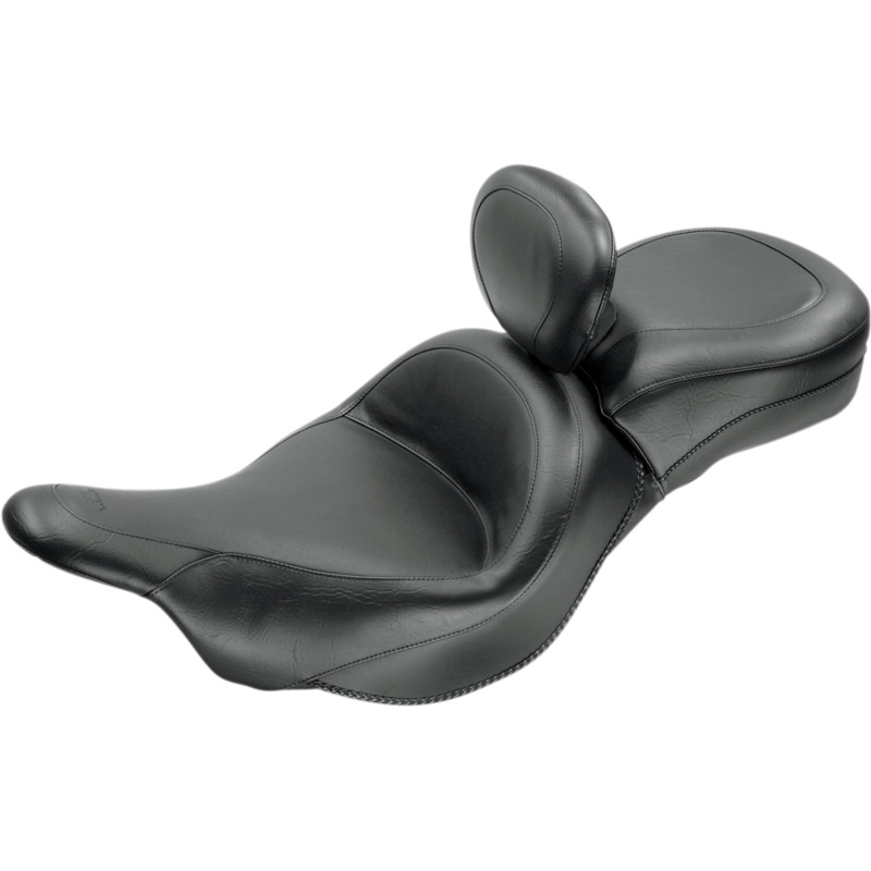 MUSTANG Seat – Vintage – Wide – Touring – With Driver Backrest – One-Piece – Smooth – Black – Vulcan 79631