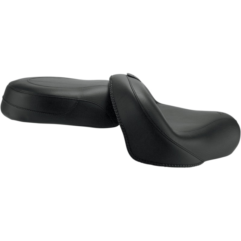 MUSTANG Seat – Vintage – Wide – Touring – With Driver Backrest – Two-Piece – Smooth – Black – VStar 950 79571