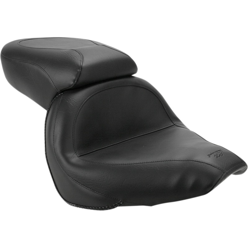 MUSTANG Seat – Vintage – Wide – Touring – Without Driver Backrest – One-Piece – Smooth – Black – VLX600 75794