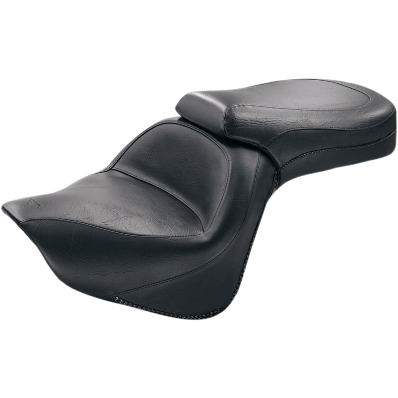 MUSTANG Seat – Vintage – Wide – Touring – Without Driver Backrest – One-Piece – Smooth – Black – VN900 76127