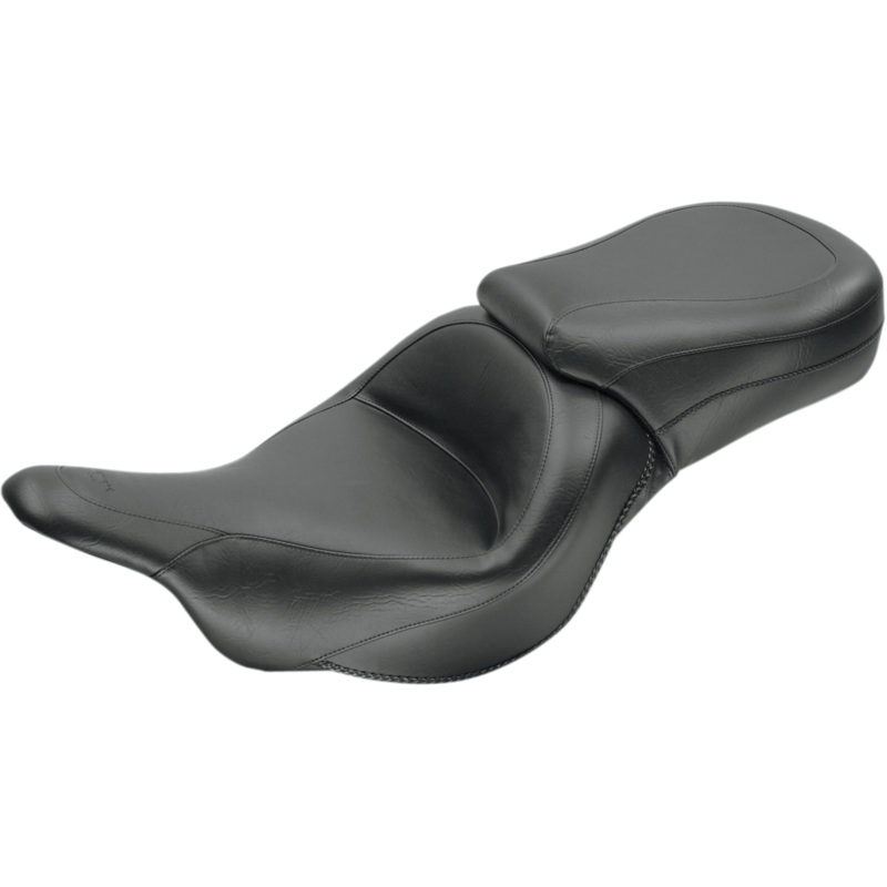 MUSTANG Seat – Vintage – Wide – Touring – Without Driver Backrest – One-Piece – Smooth – Black – Vulcan 76601