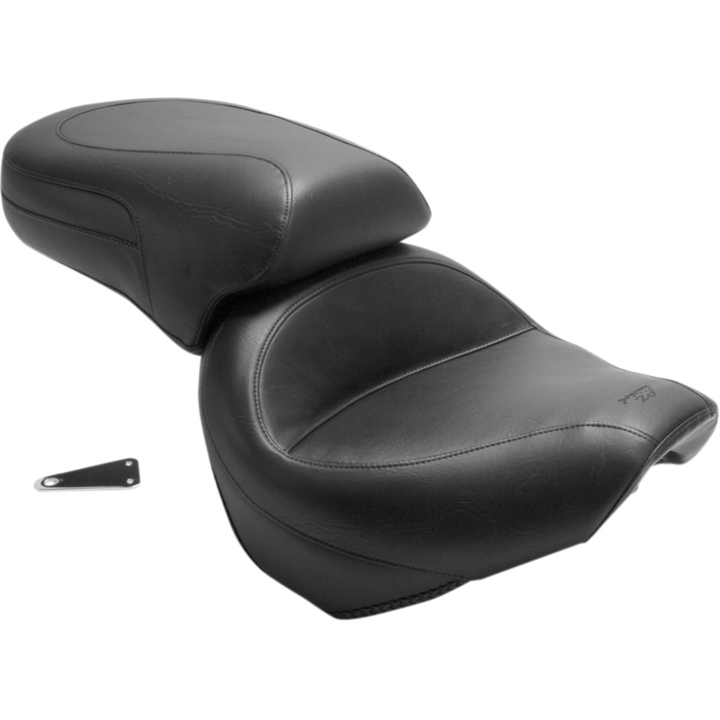 MUSTANG Seat – Vintage – Wide – Touring – Without Driver Backrest – One-Piece – Smooth – Black – XVS 75268