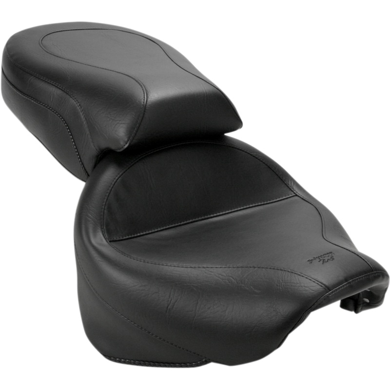 MUSTANG Seat – Vintage – Wide – Touring – Without Driver Backrest – Two-Piece – Smooth – Black 75217