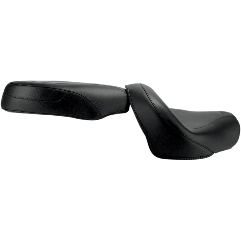 MUSTANG Seat – Vintage – Wide – Touring – Without Driver Backrest – Two-Piece – Smooth – Black 76071