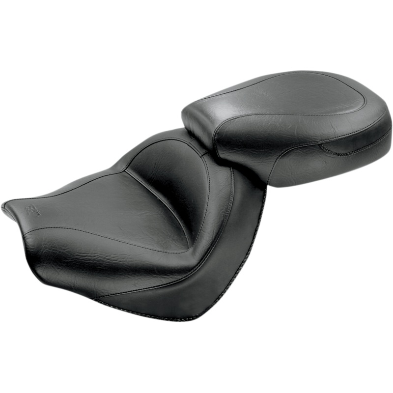 MUSTANG Seat – Vintage – Wide – Touring – Without Driver Backrest – Two-Piece – Smooth – Black 76191