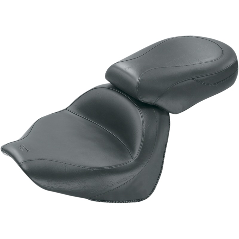 MUSTANG Seat – Vintage – Wide – Touring – Without Driver Backrest – Two-Piece – Smooth – Black 76563