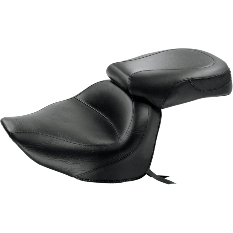 MUSTANG Seat – Vintage – Wide – Touring – Without Driver Backrest – Two-Piece – Smooth – Black – Raider 76261