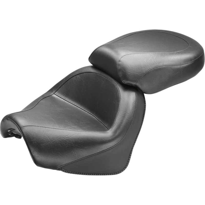MUSTANG Seat – Vintage – Wide – Touring – Without Driver Backrest – Two-Piece – Smooth – Black – Suzuki 75811