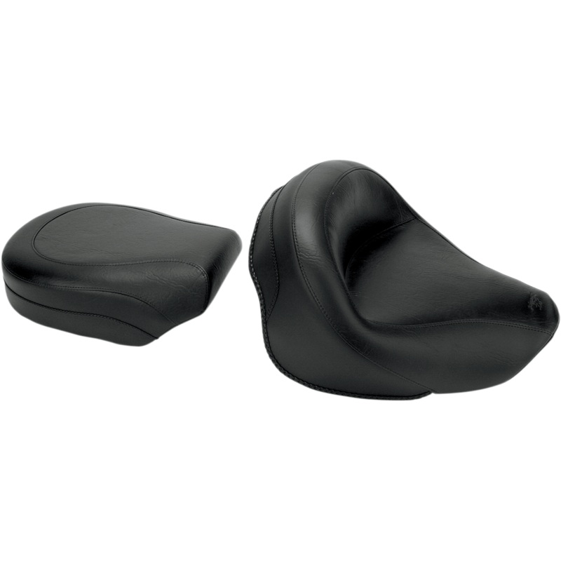 MUSTANG Seat – Vintage – Wide – Touring – Without Driver Backrest – Two-Piece – Smooth – Black – VN1600 75891