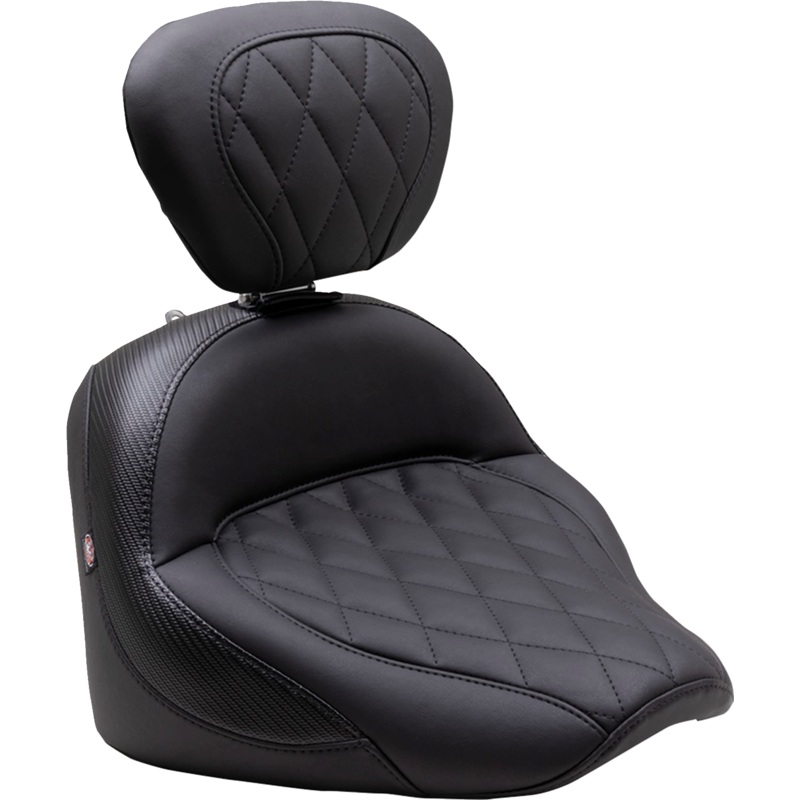 MUSTANG Solo Touring Seat – w/ Driver Backrest – Black – Diamond Stitch – Chief ’22-’23 89740
