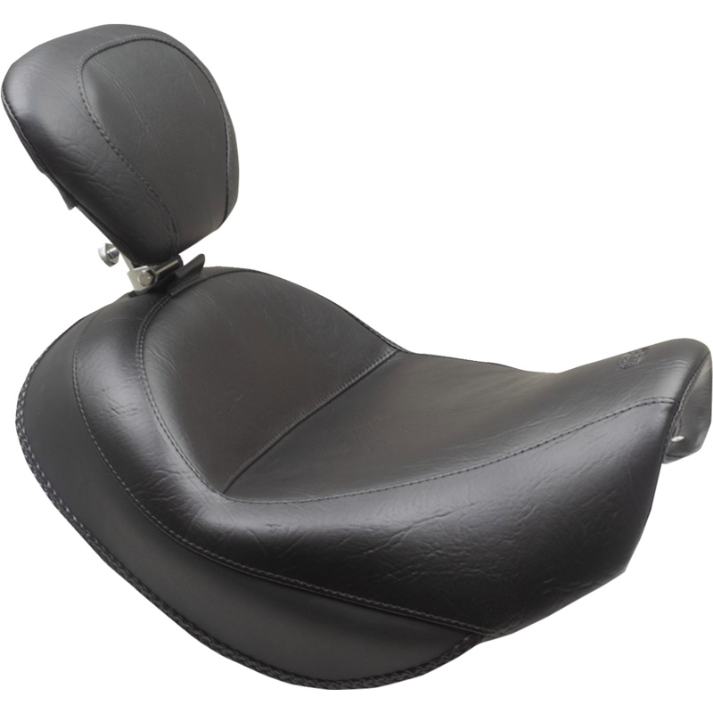 MUSTANG Wide Touring Solo Seat – Black – Plain – with Driver Backrest – C90T ’15-’19 89206